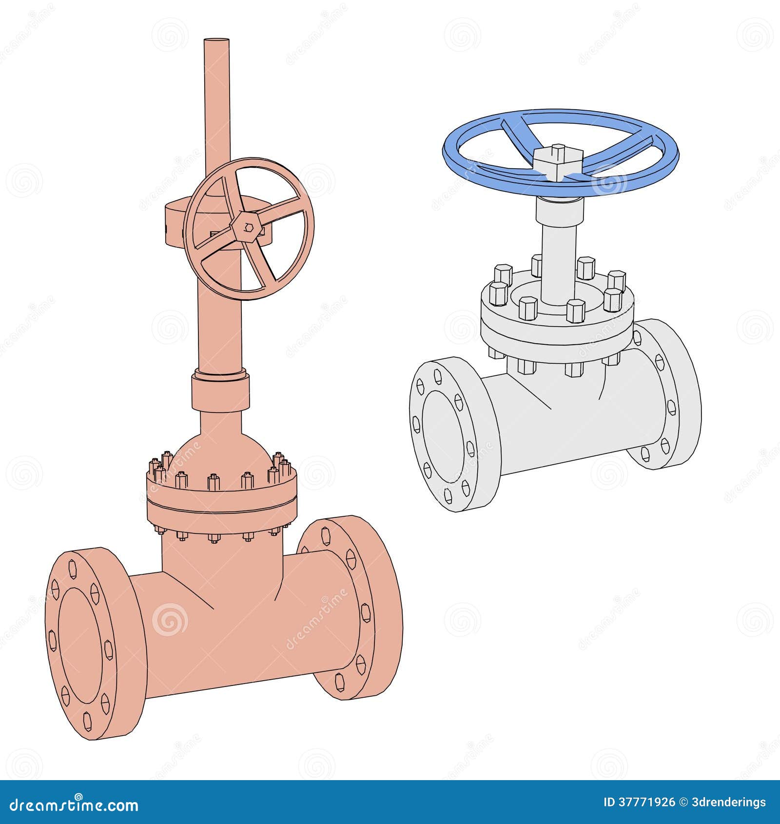 Image of industrial valve stock illustration. Illustration of sketch