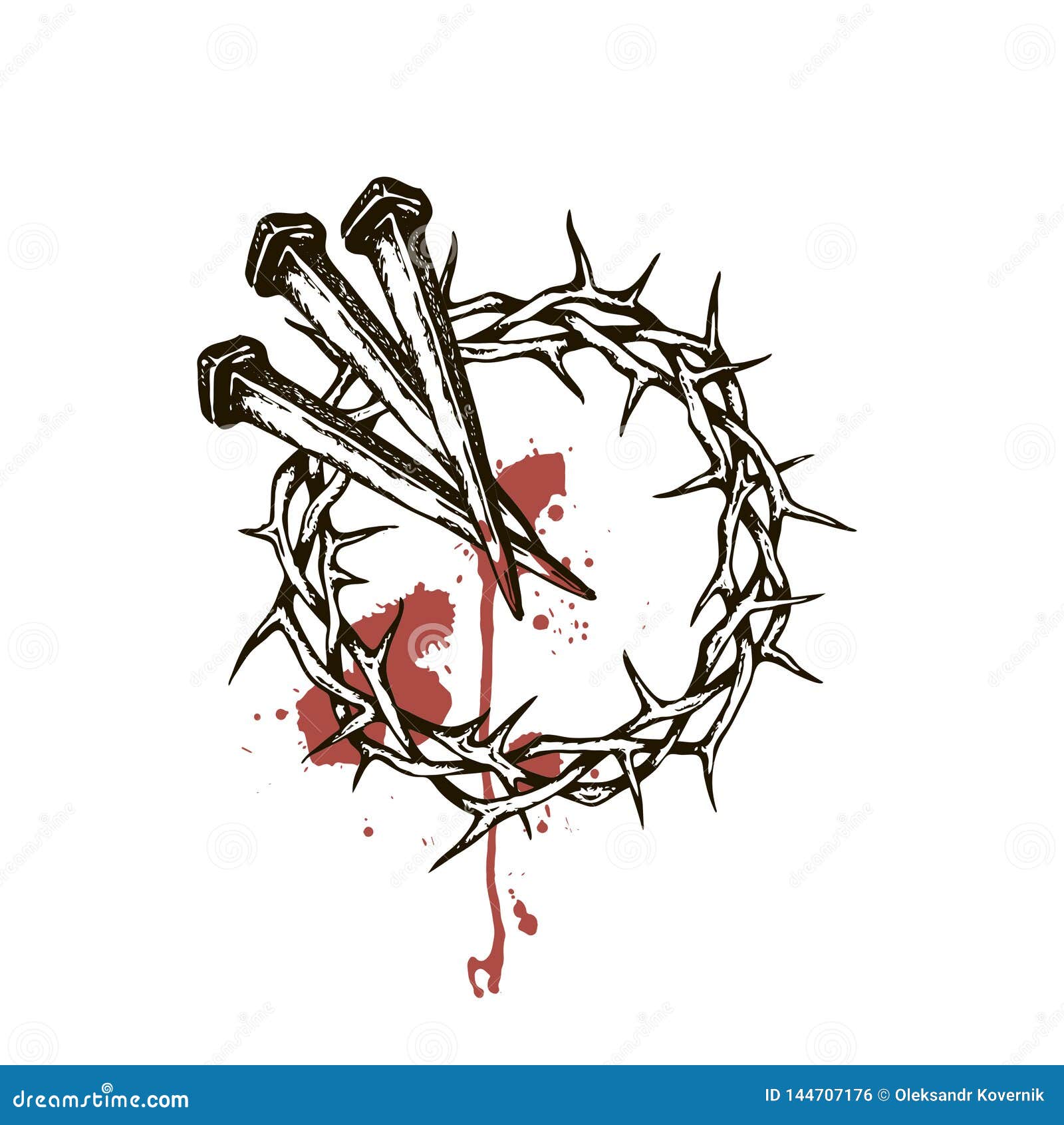 Download Jesus Nails With Thorn Crown Stock Vector - Illustration ...