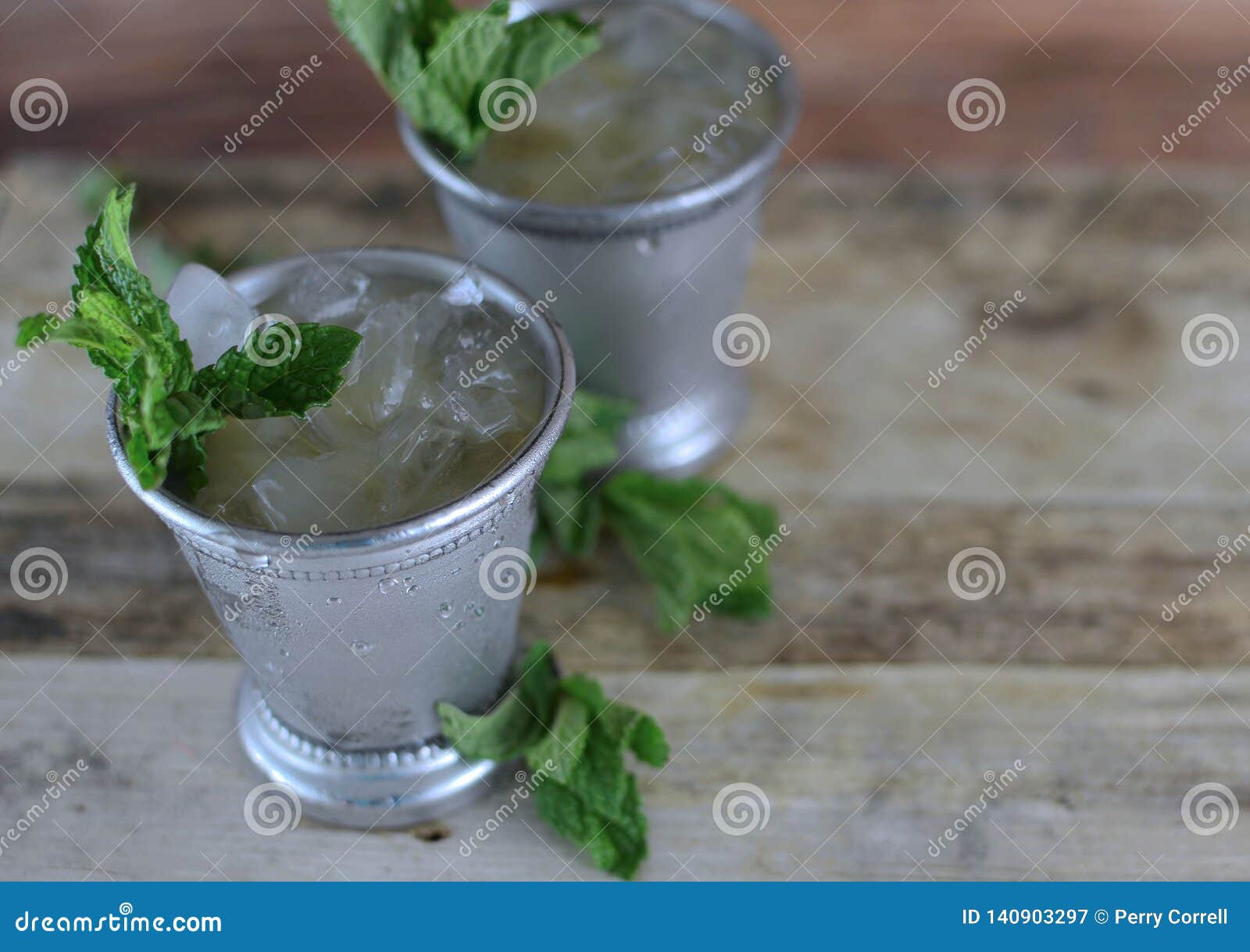 Image for Kentucky Derby in May Showing Two Silver Mint Julep Cups with