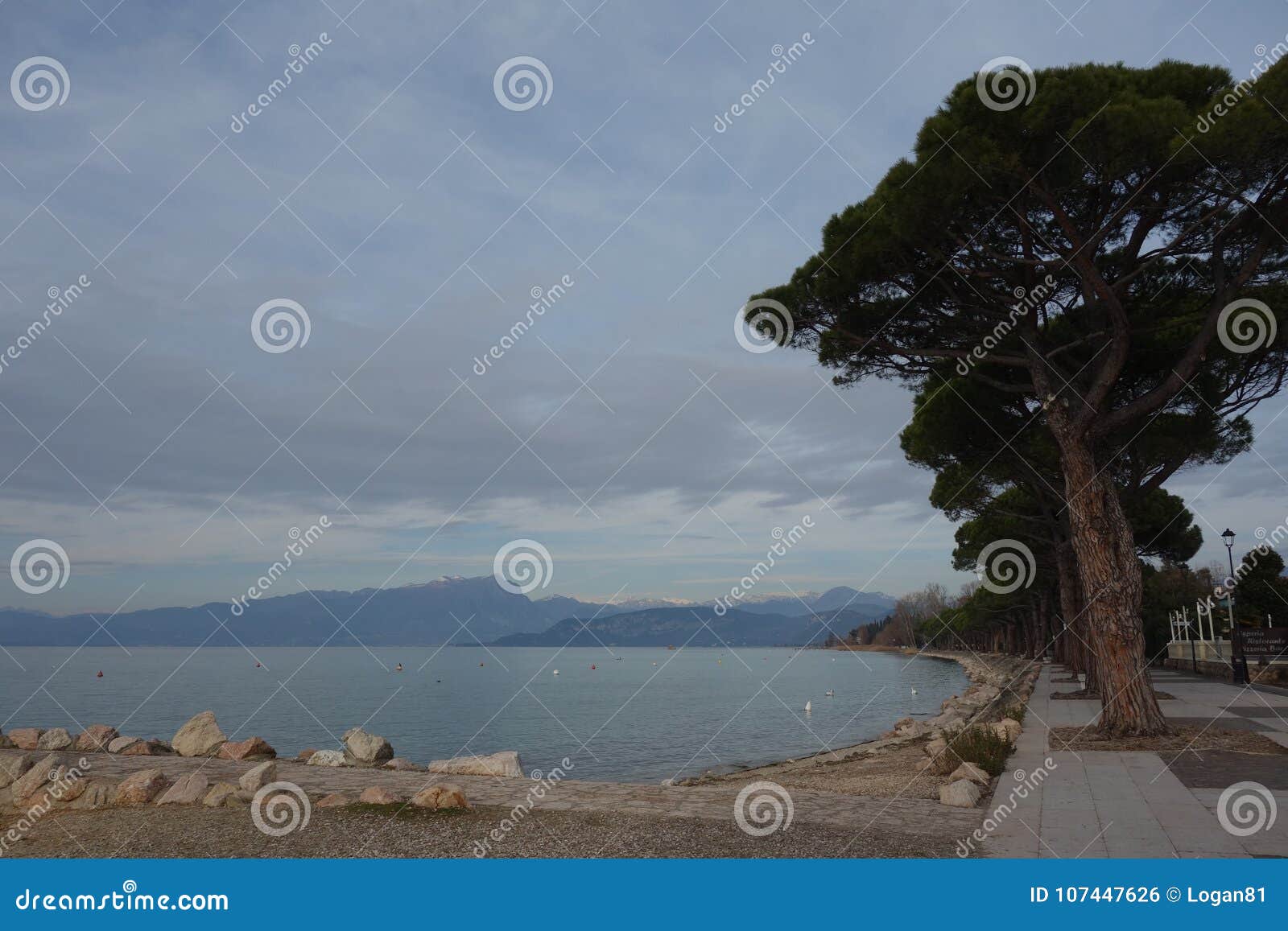 cloudy day on lake garda,italy