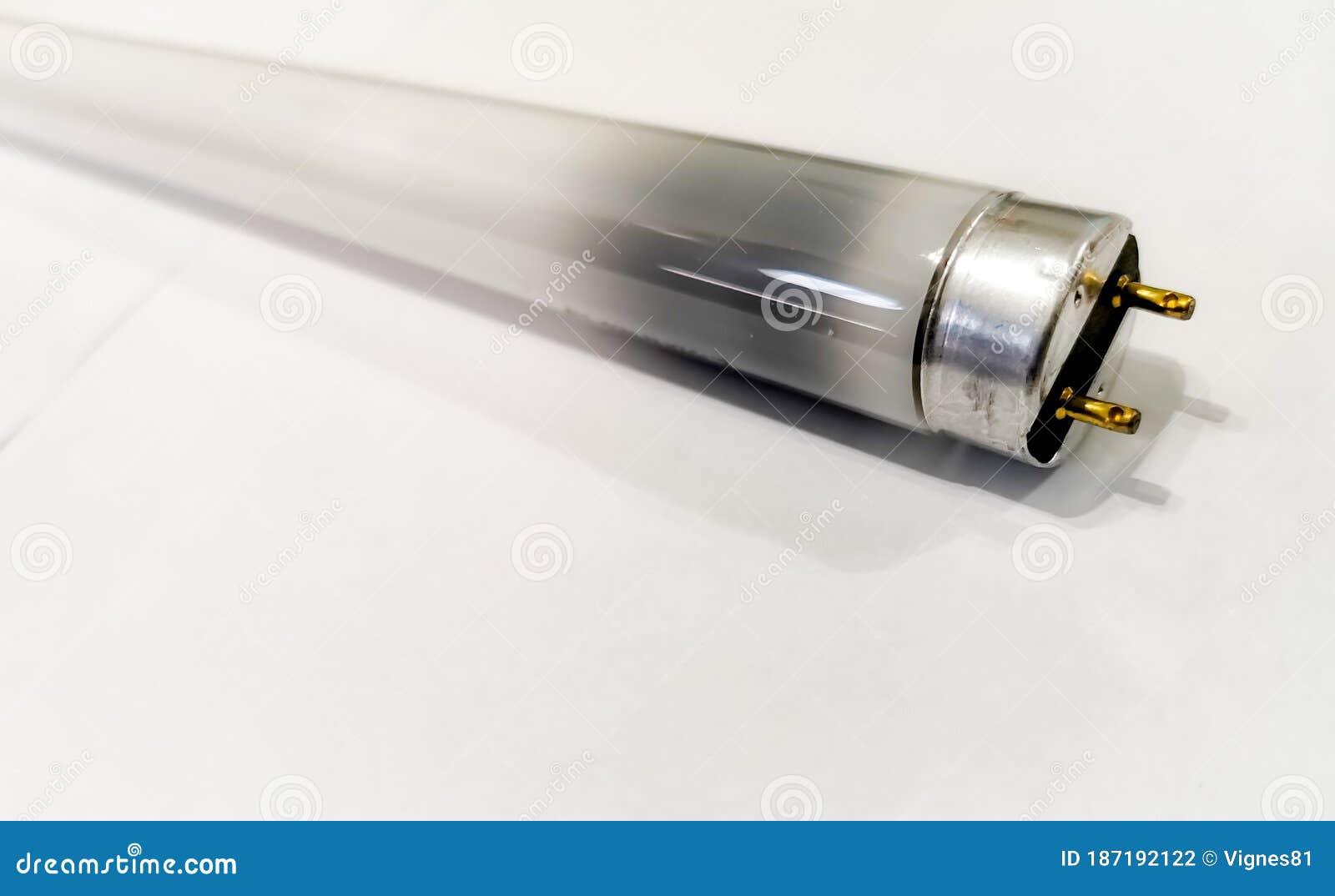 Burned Fluorescent Tube Lamp Stock Photo Image of fuse, blackout 187192122