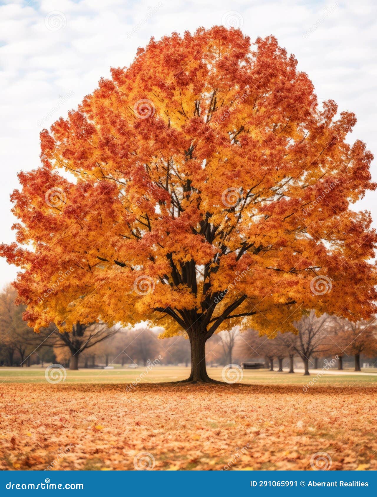 An Image of a Large Tree in the Fall Stock Image Image of bright