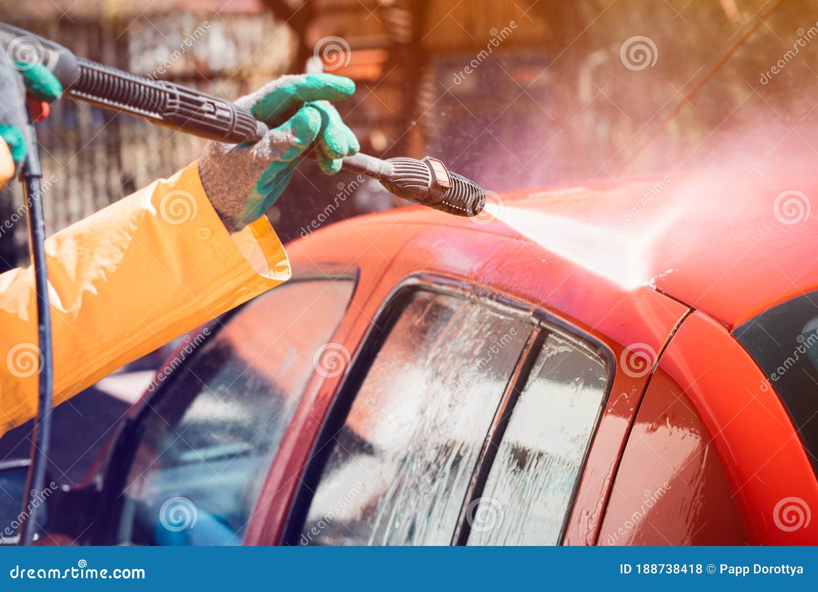 Manual Car Wash with Pressurized Water Stock Photo Image of detergent