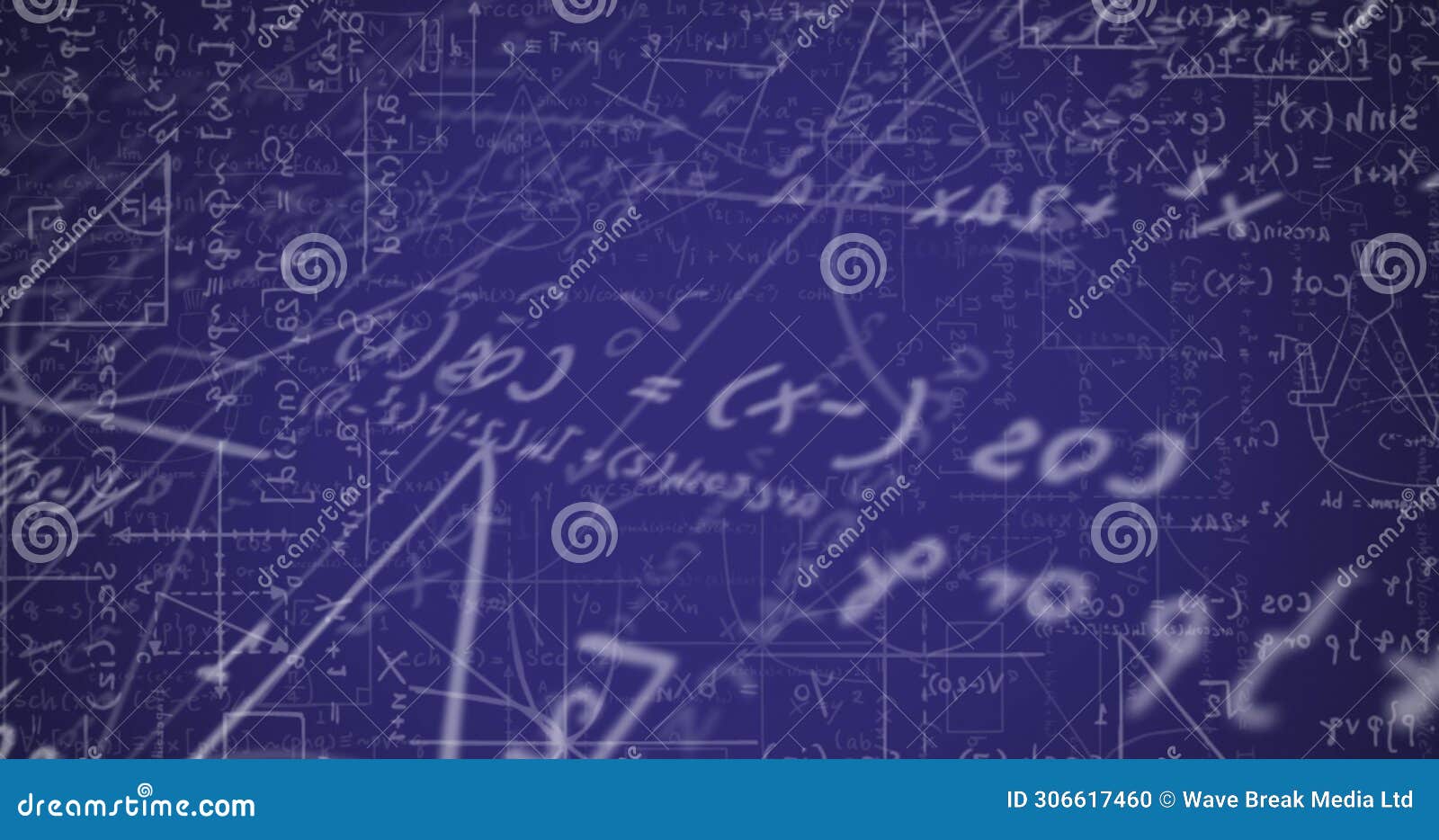 Image of Mathematical Equations on Blue Background Stock Photo - Image ...