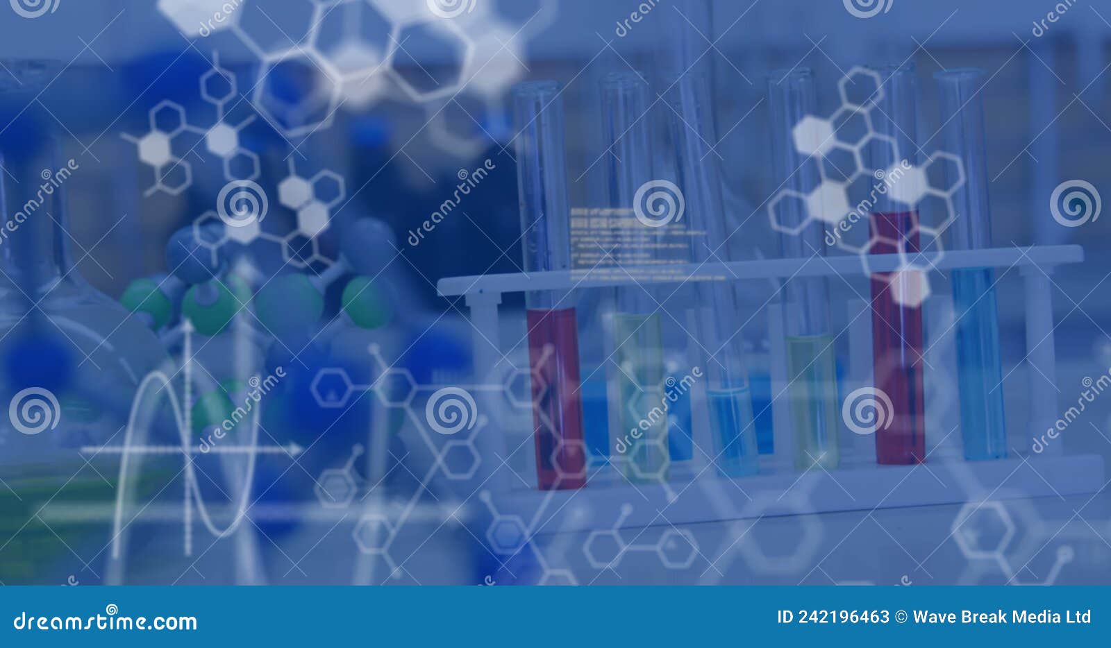 Image of Medical Data Processing and Chemical Compound Structures Against Scientific Laboratory
