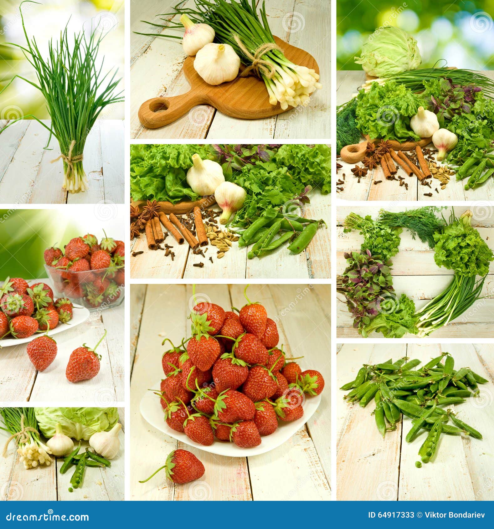 Image Mix of Different Ingredients for the Salad Fruits and Herbs Stock