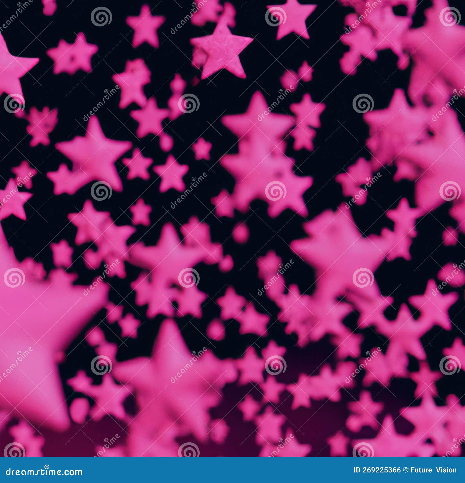 Image of Multiple Bright Pink Different Sized Stars on Black Background