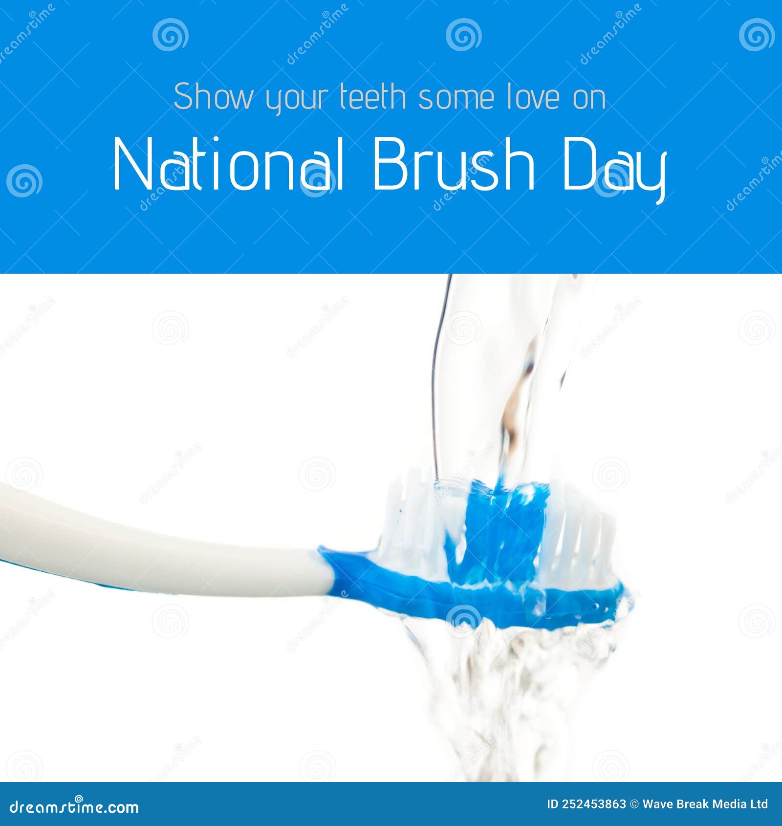 Image of National Brush Day Over Brush and Falling Water Stock Image
