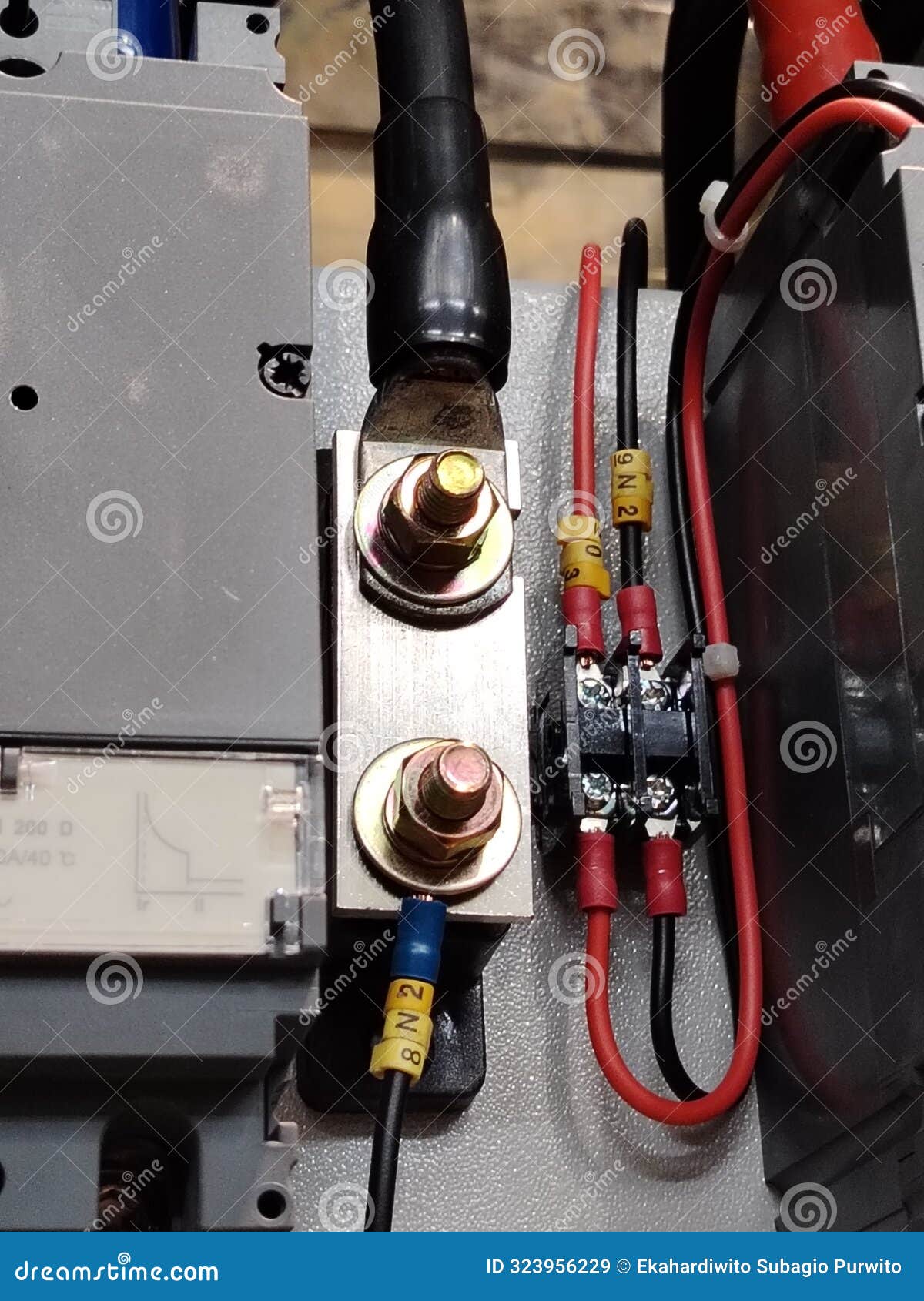 image of neutral connection in low voltage switchboard.
