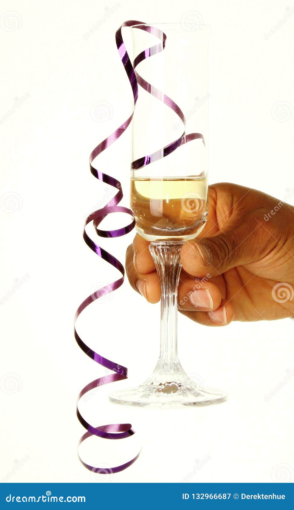 New Years Eve Celebration with Glass of Champagne Stock Image - Image ...