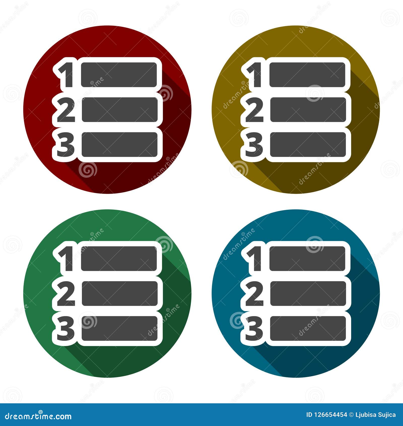 Image of Numbered List in Circle Stock Vector - Illustration of color