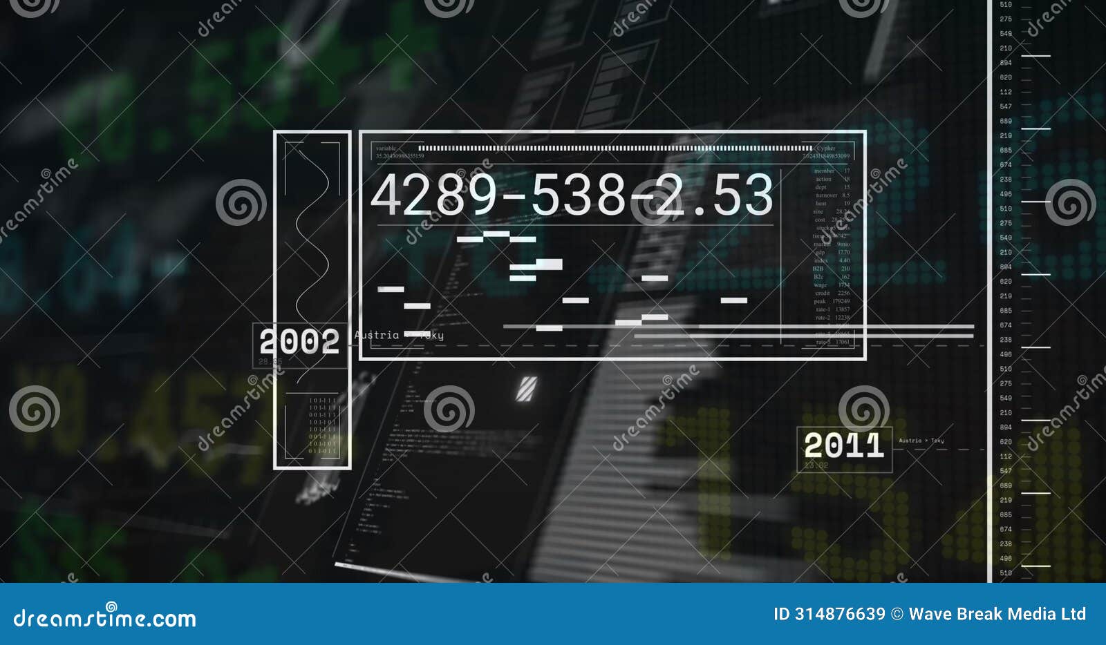 image of numbers on screen and data processing
