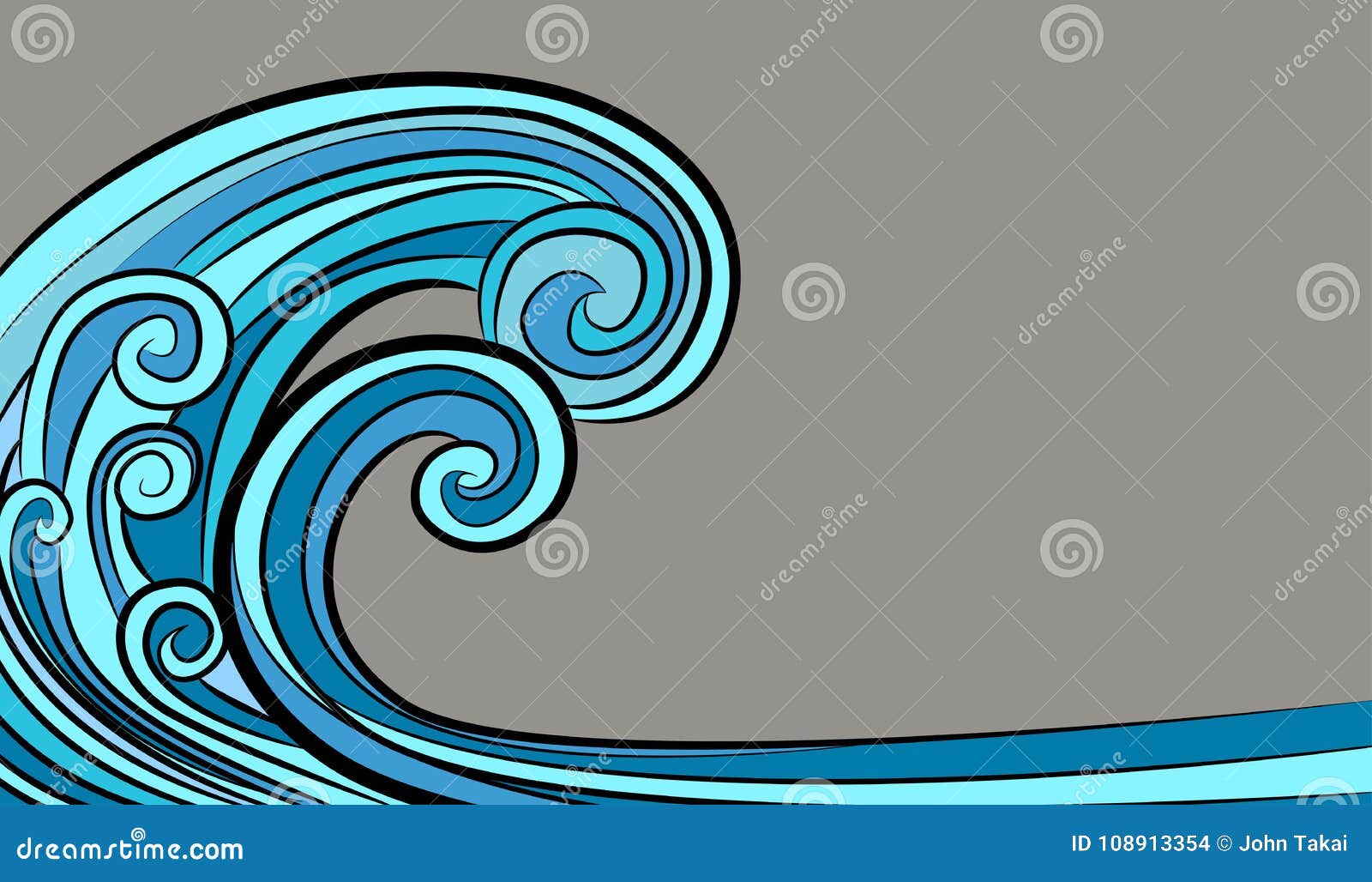 ocean tidal tsunami wave drawing