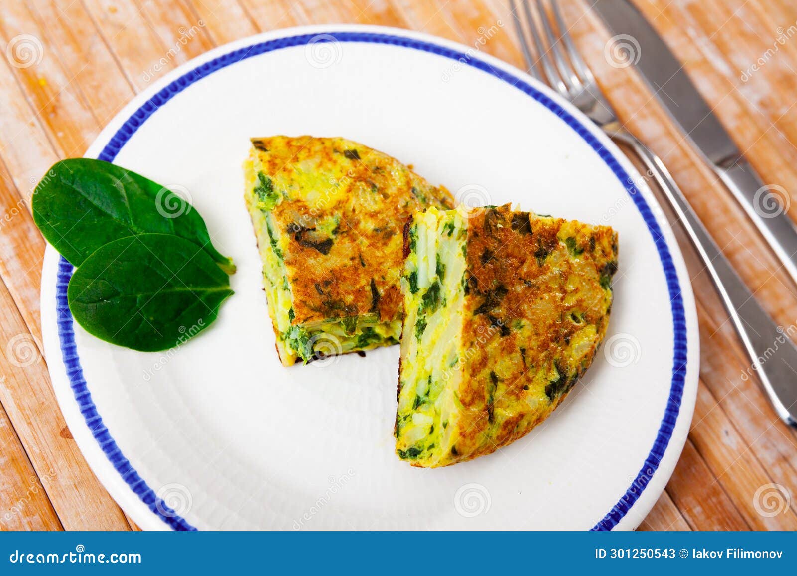 image of omelette with spinach