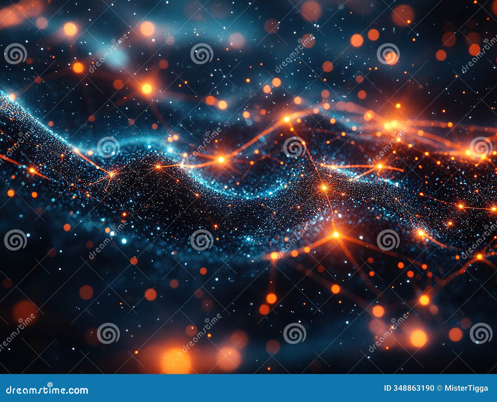 image portrays a computer-generated, cosmic-themed network or neural pattern central focus is an illuminated