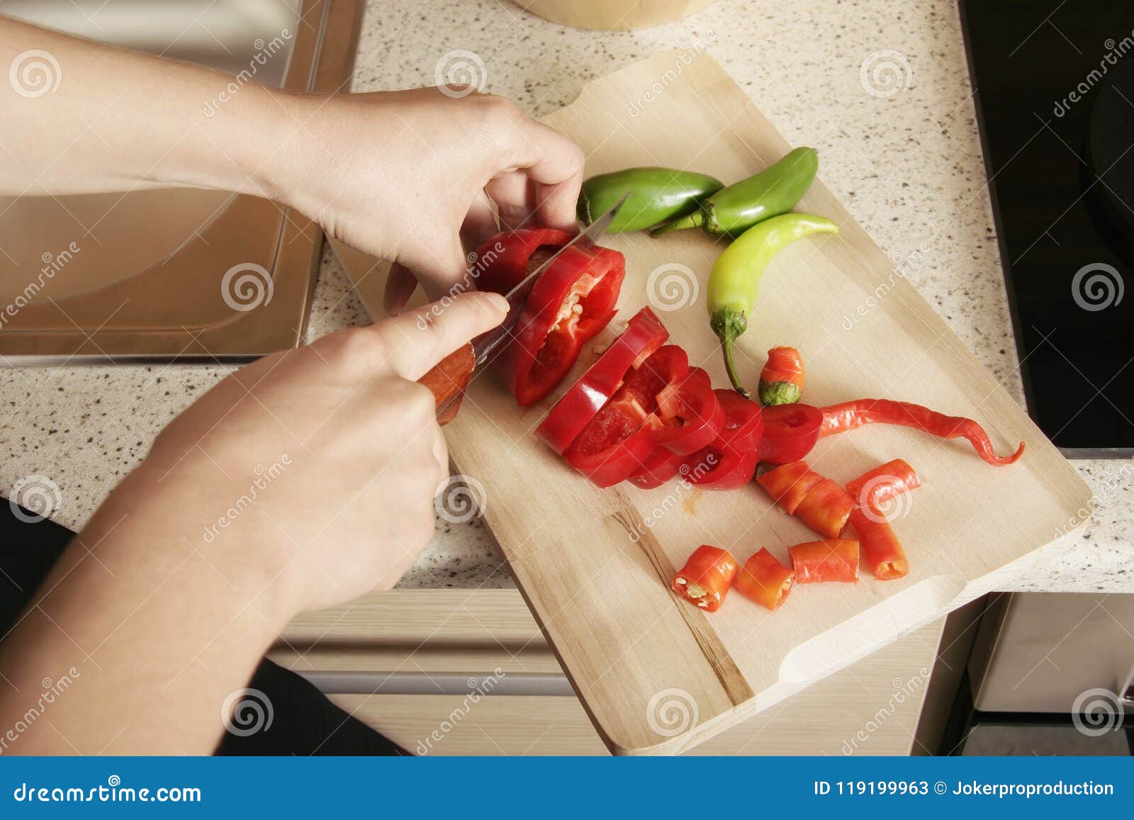 Preparing food and hands stock image. Image of female 119199963