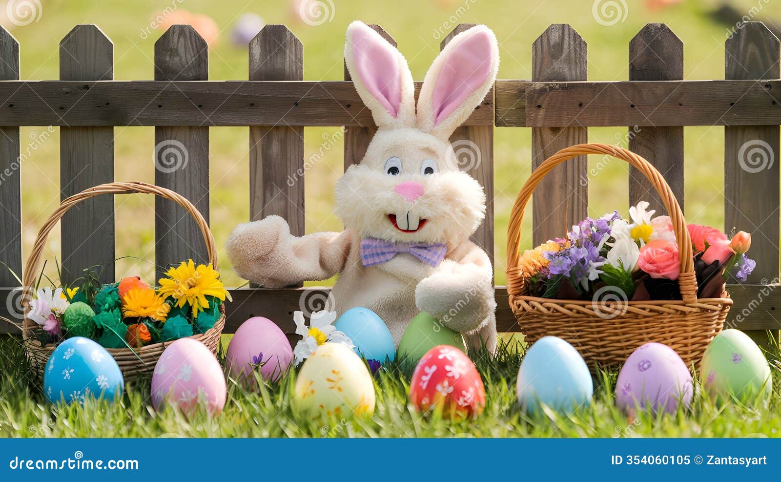 the image presents a charming scene filled with whimsical easter s