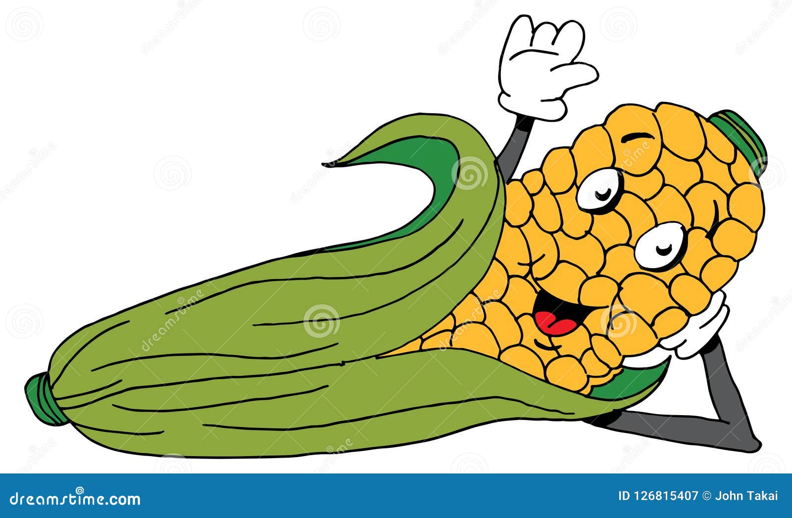 Reclining Corn on the Cob Cartoon Stock Vector - Illustration of cartoon,  clip: 126815407