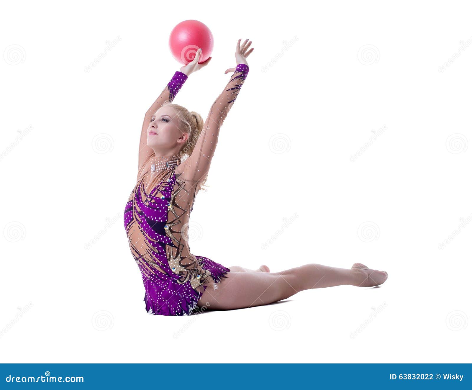 Image Of Rhythmic Gymnast Performs With Ball Stock Photo Image 63832022