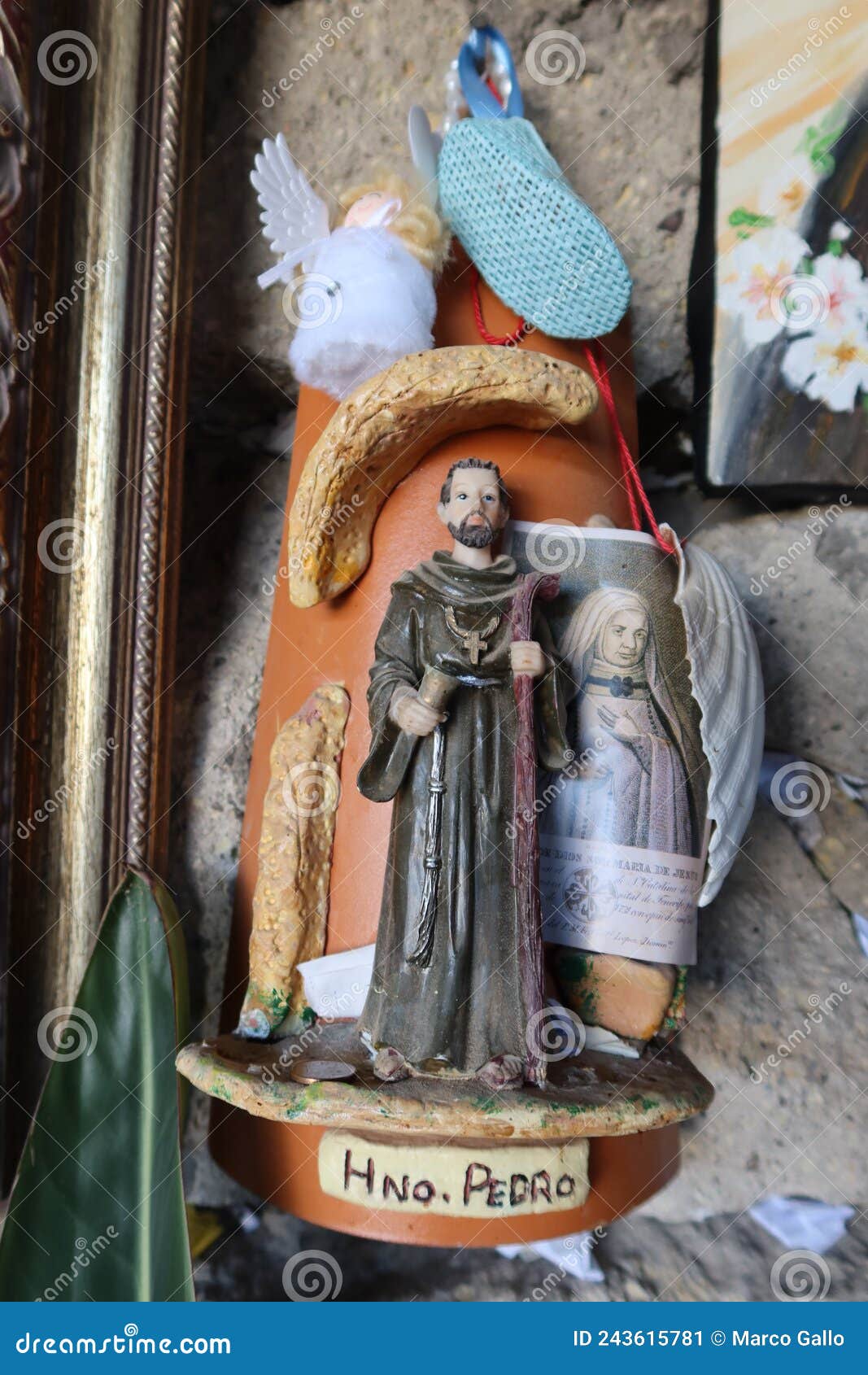 image of the saint in the cave sanctuary of hermano pedro de betancur, tenerife, canary islands, spain