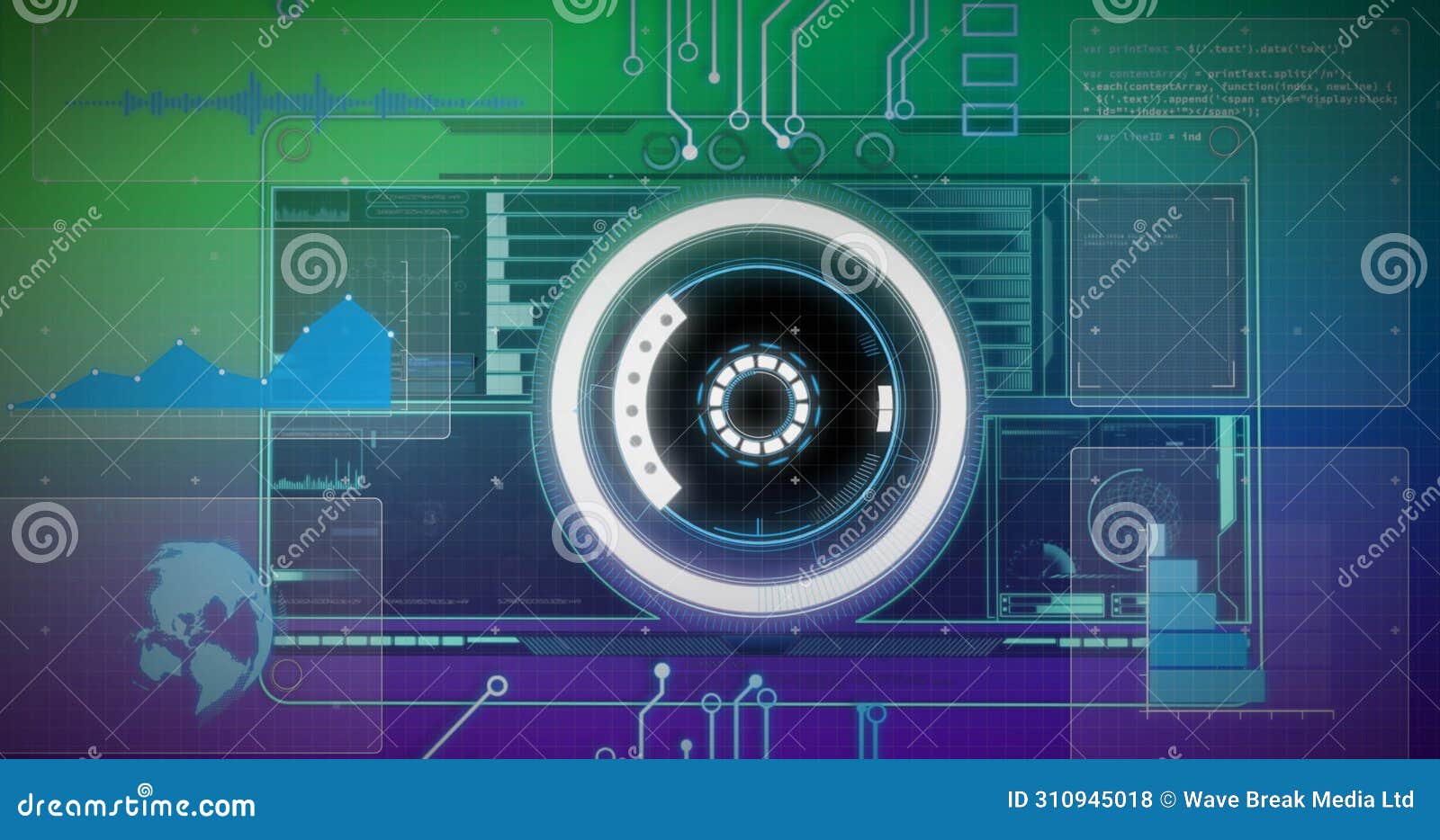 image of scope scanning and data processing over computer circuit board
