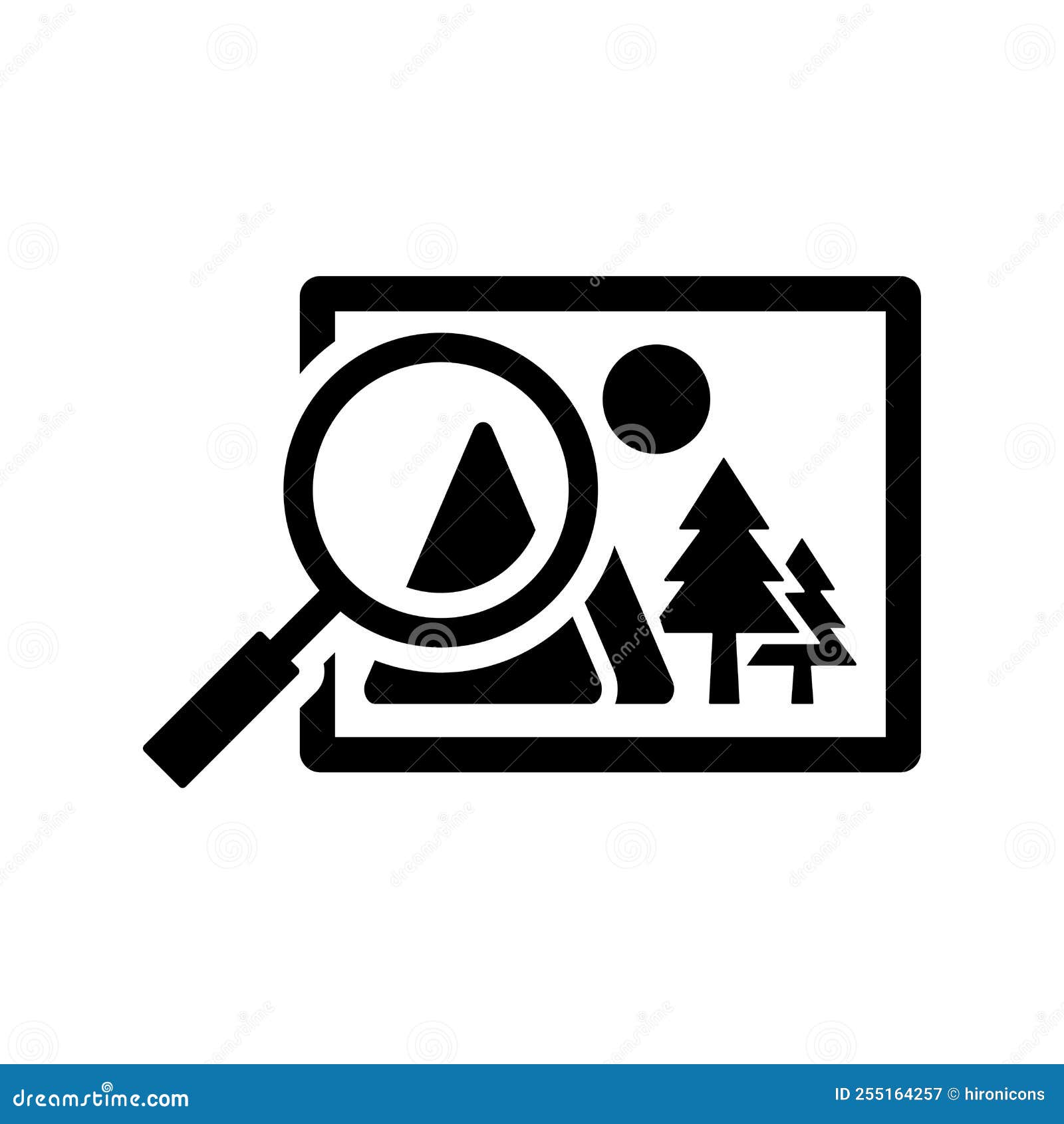 Image, Search, Magnify, View, Zoom Icon. Black Vector Graphics Stock