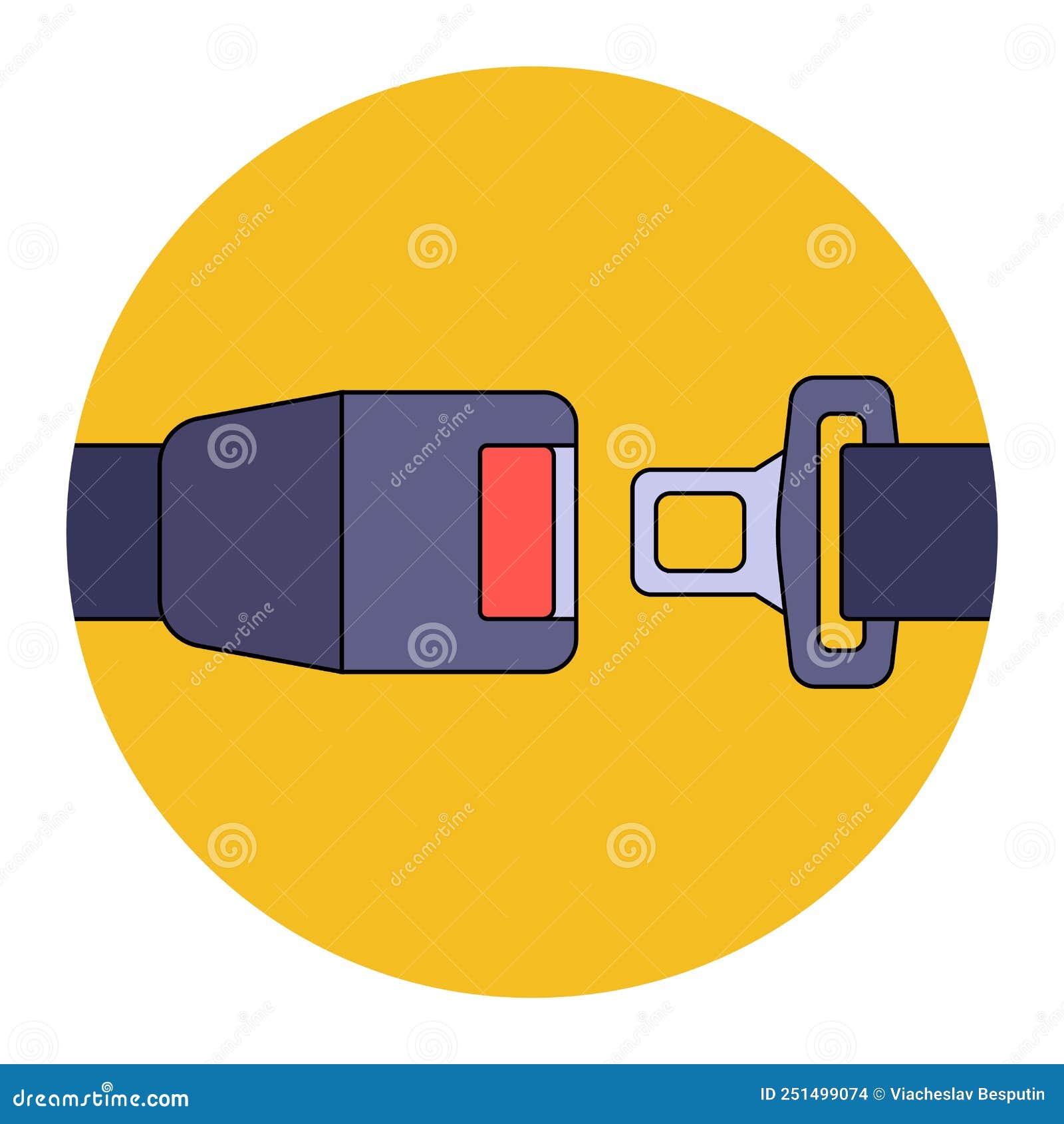 The Image of the Seat Belt Snaps into Place. Mandatory Action in the