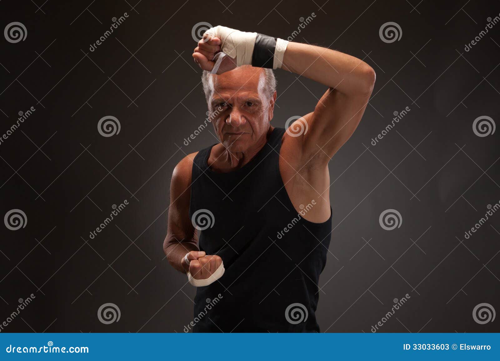 Image of a Senior Man Practicing Martial Arts Stock Image Image of