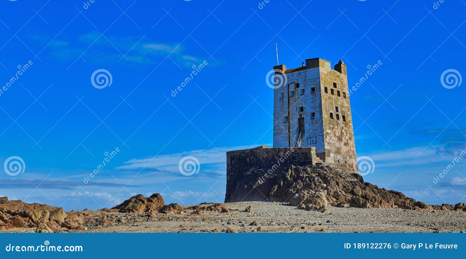 Seymour Tower at Low Tide, Jersey CI Stock Photo Image of granite