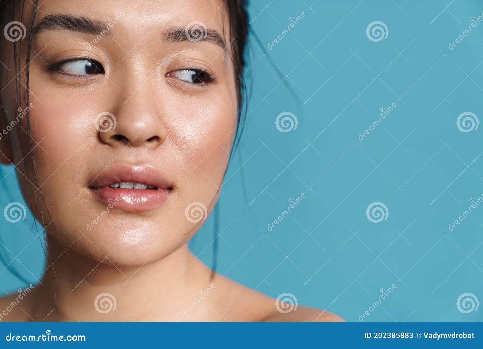 Image Of Shirtless Asian Girl Posing And Looking Aside Stock Image Image Of Girl Background 