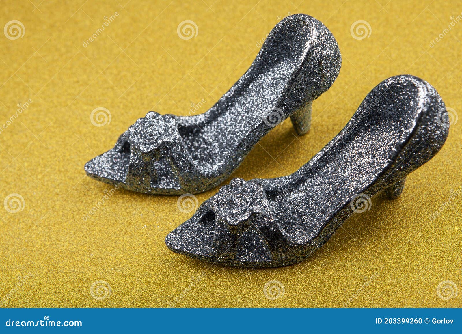 Image of Shoes Gold Background Stock Photo Image of collection