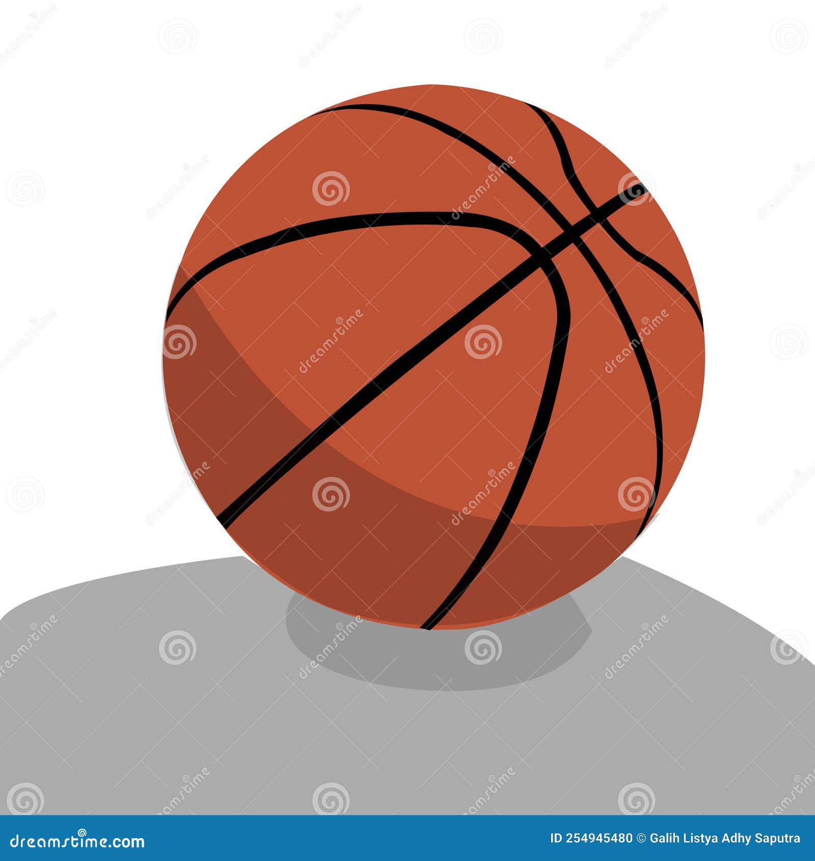 Orange Basketball Ball with Pimples and Shadow. Realistic Vector  Illustration. Isolated on White Background. Stock Vector