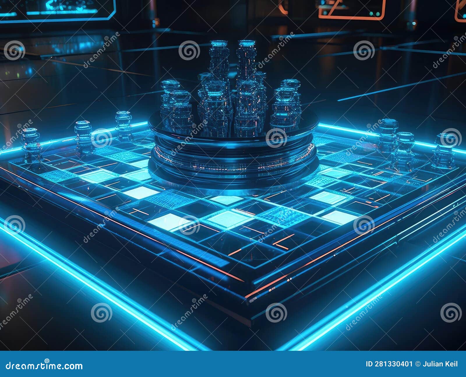 Futuristic Cyber Chess Holographic Pieces AI Stock Illustration -  Illustration of pieces, artificial: 281330401