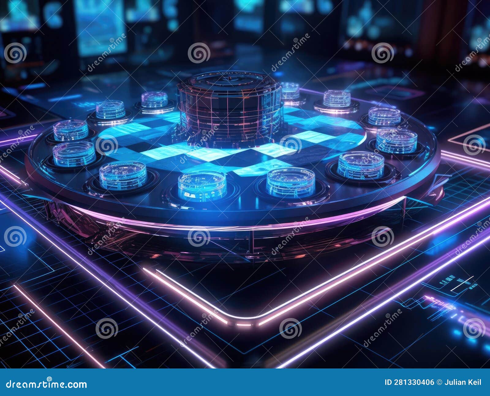 Futuristic Cyber Chess Holographic Pieces AI Stock Illustration -  Illustration of game, virtual: 281330406