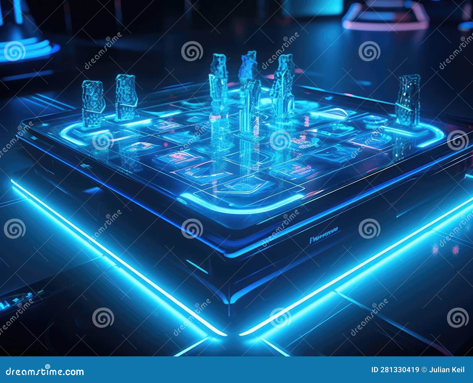 Futuristic Cyber Chess Holographic Pieces AI Stock Illustration -  Illustration of capabilities, board: 281330419