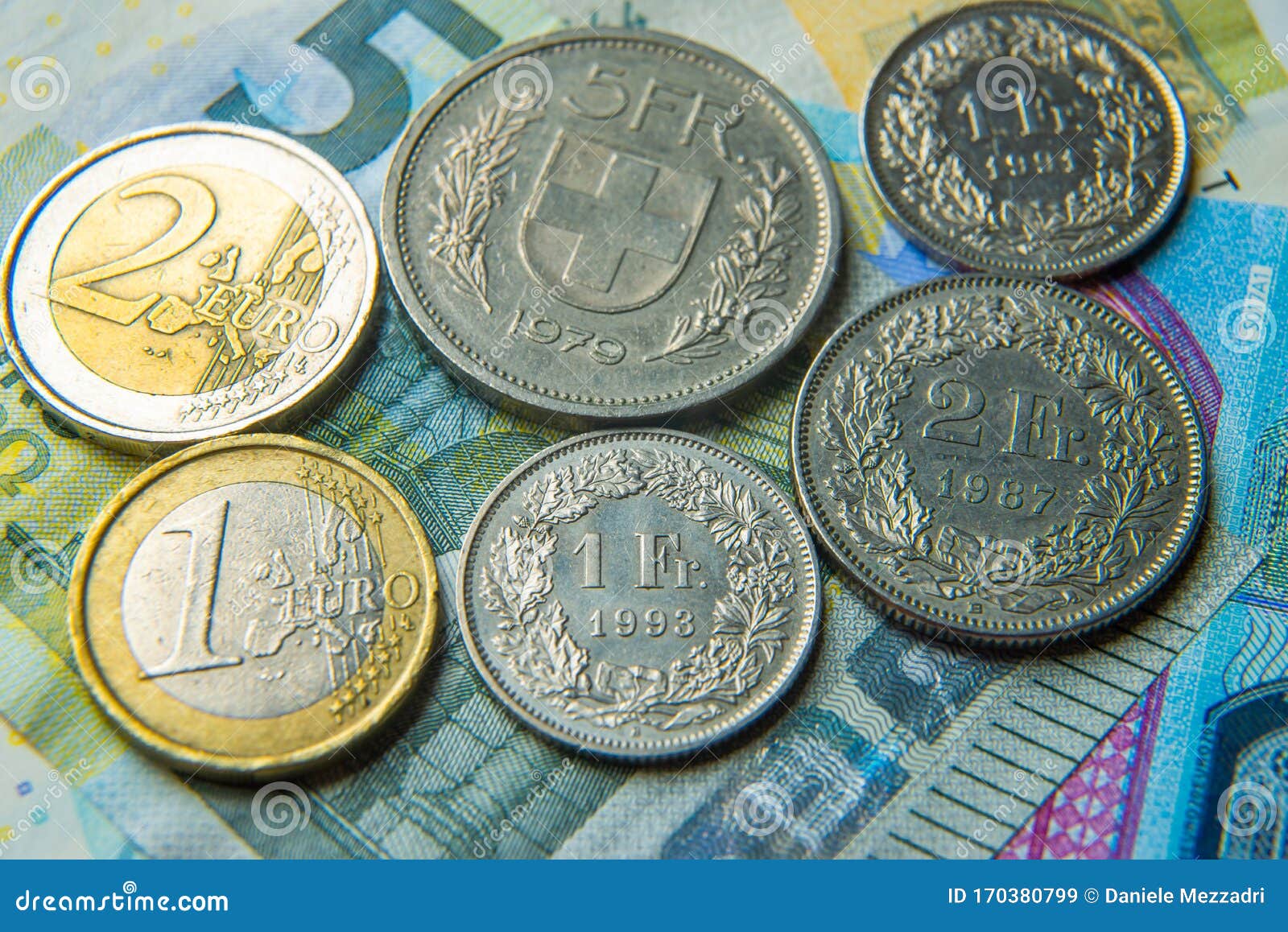 Euro And Swiss Francs Banknotes And Coins Stock Image Image Of Money the-swiss-franc-chf-the-history-and-advantages-of-a-strong-currency