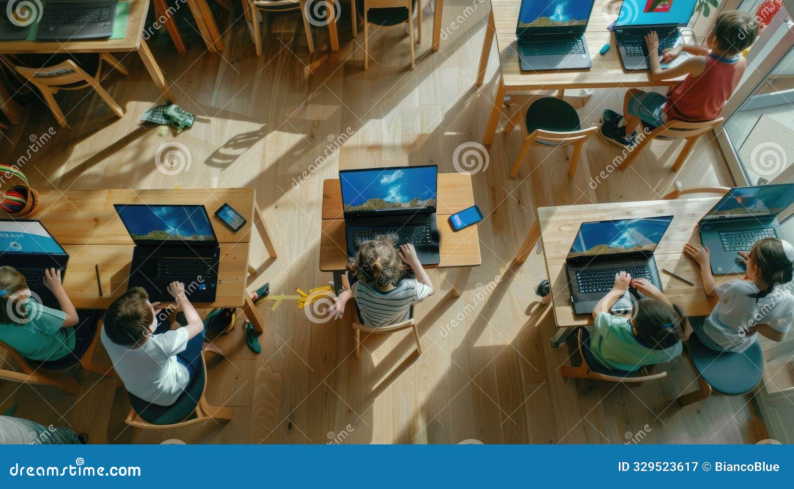the image shows a classroom of students using surface hub 2s
