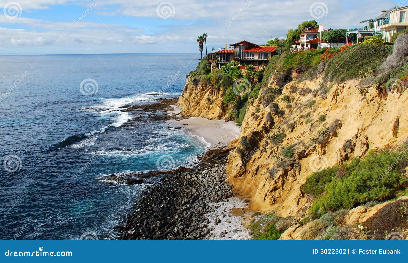 cliff side homes in laguna beach, california.