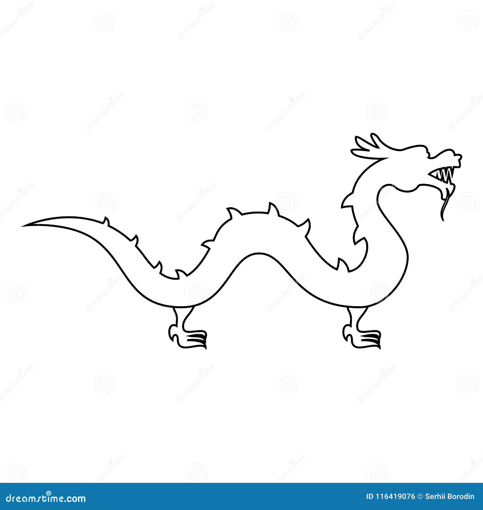 Simple Dragon Chinois Dessin Facile Image Simple De Dragon D'icône De Noir De Couleur De Style Plat Chinois D'illustration Illustration de Vecteur - Illustration du imagination, dessin: 116419076