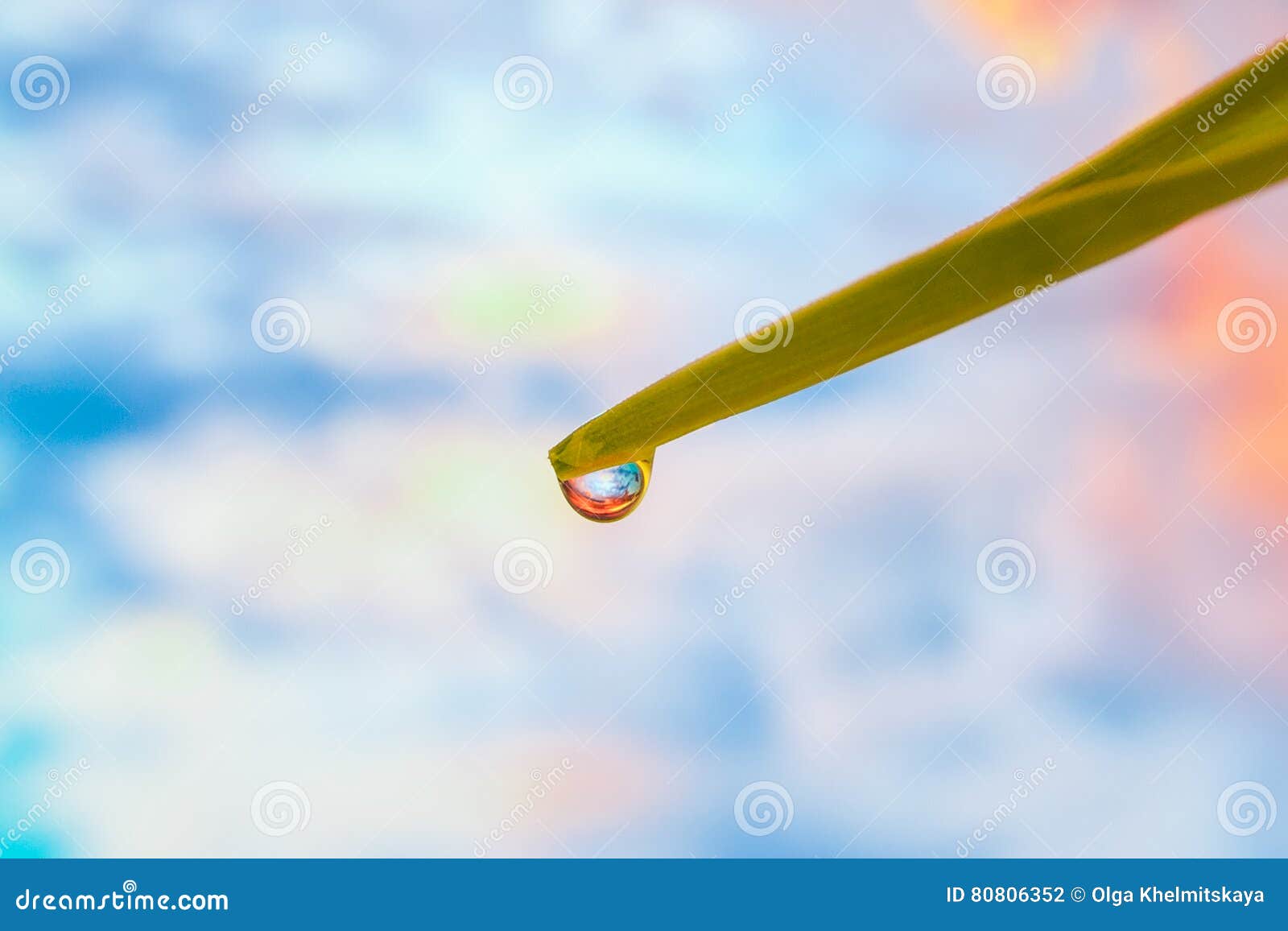 Image of Sky in a Water Droplet Stock Photo Image of focus, lens