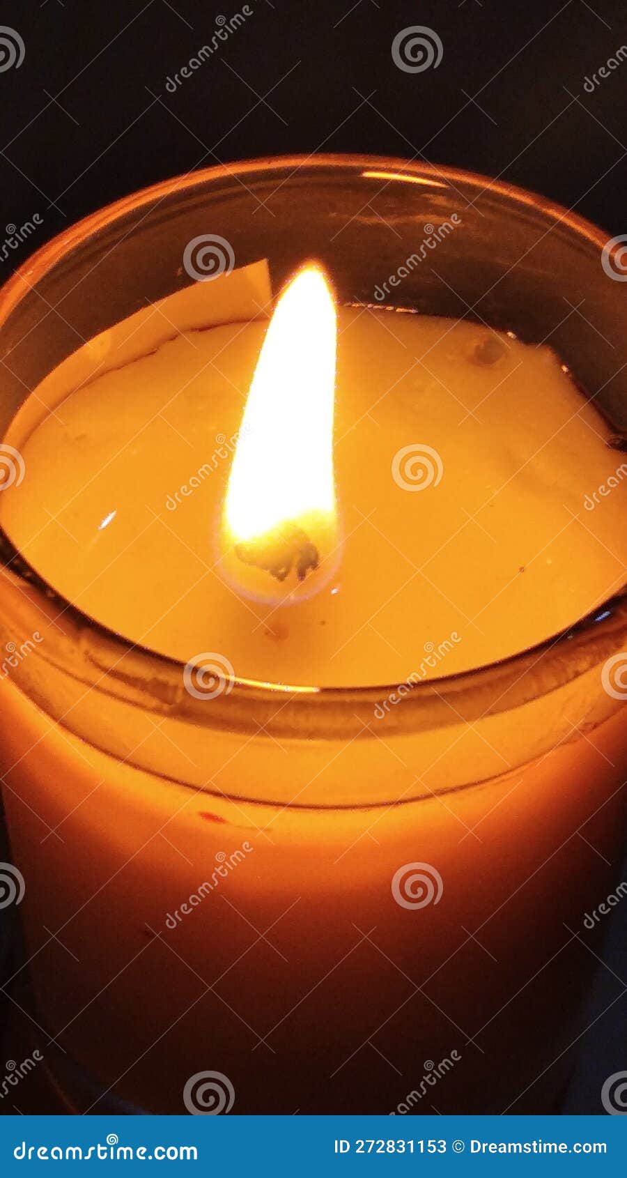 Image of a Small Candle Flame at Night Stock Image Image of small