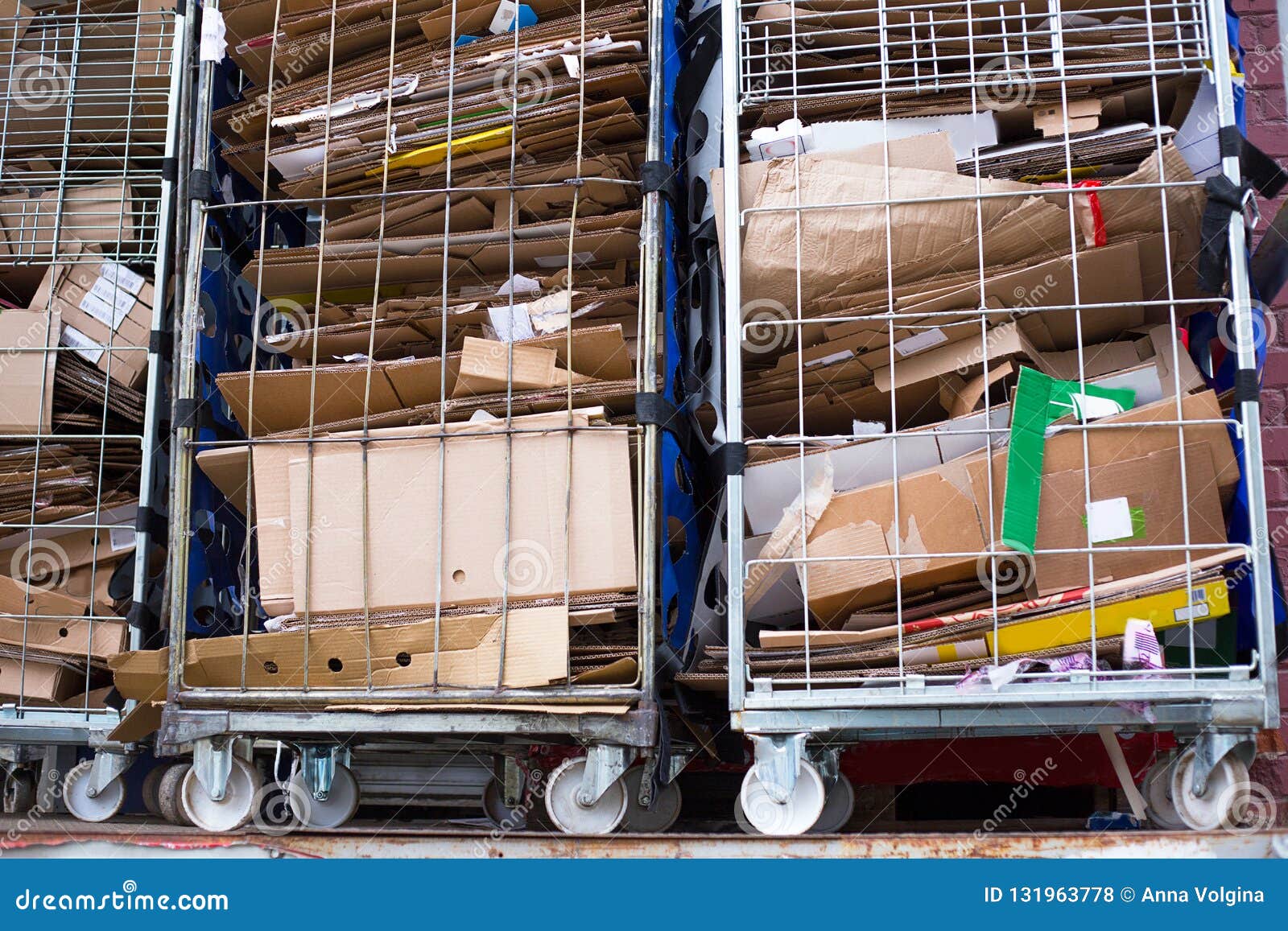 Stacked Used Cardboard Boxes Ready for Recycling Stock Photo Image of