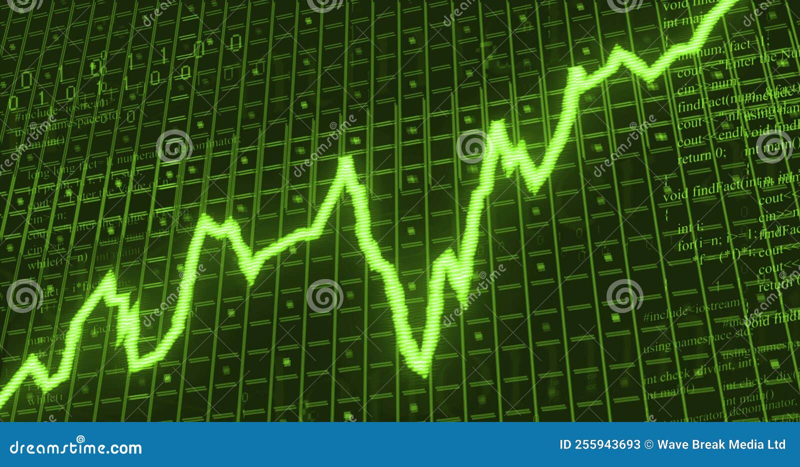 image of stagflation text over data processing