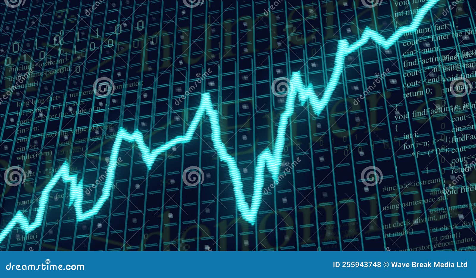 image of stagflation text over data processing
