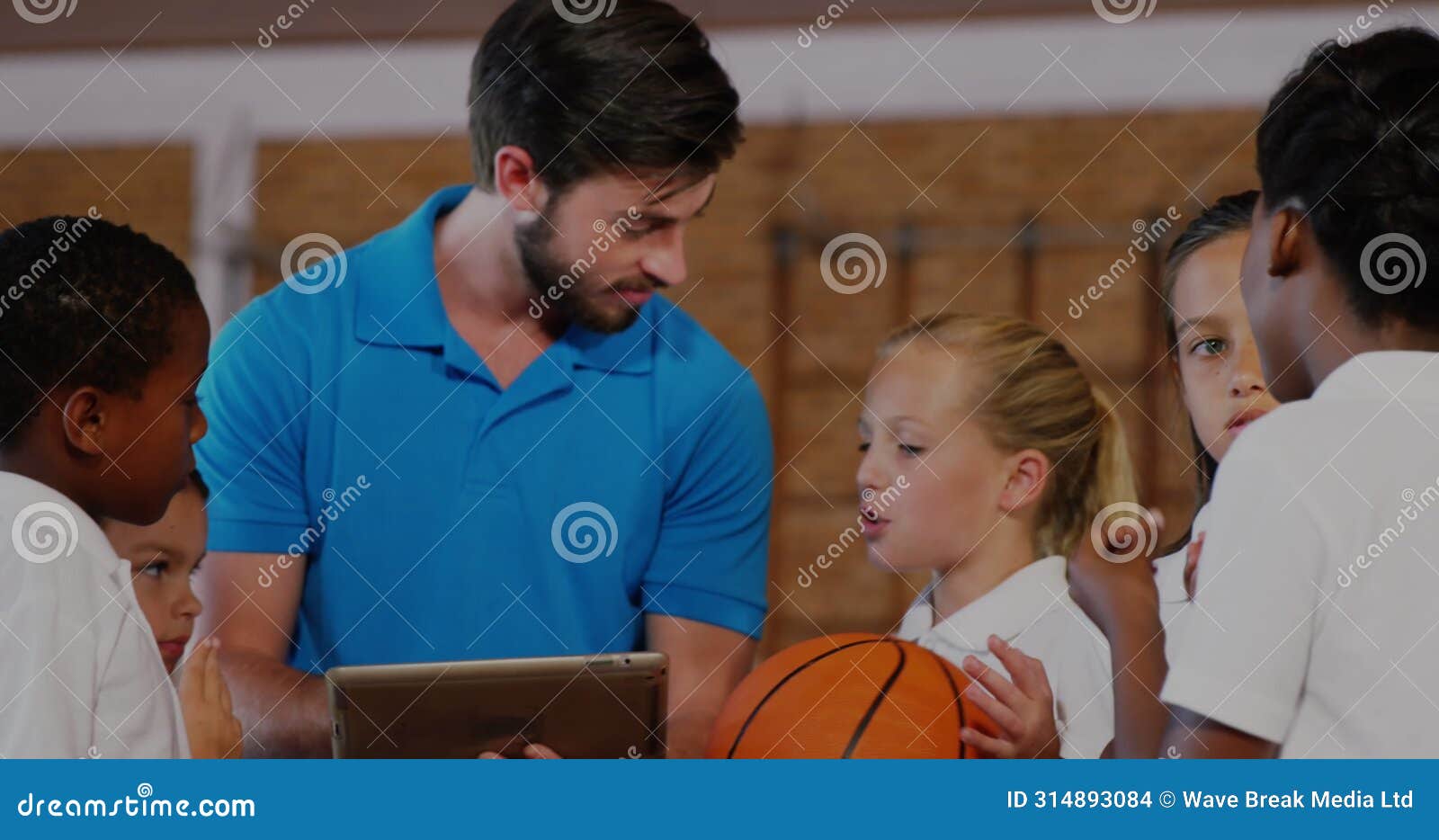 image of statistics and data processing over business people using phone headsets