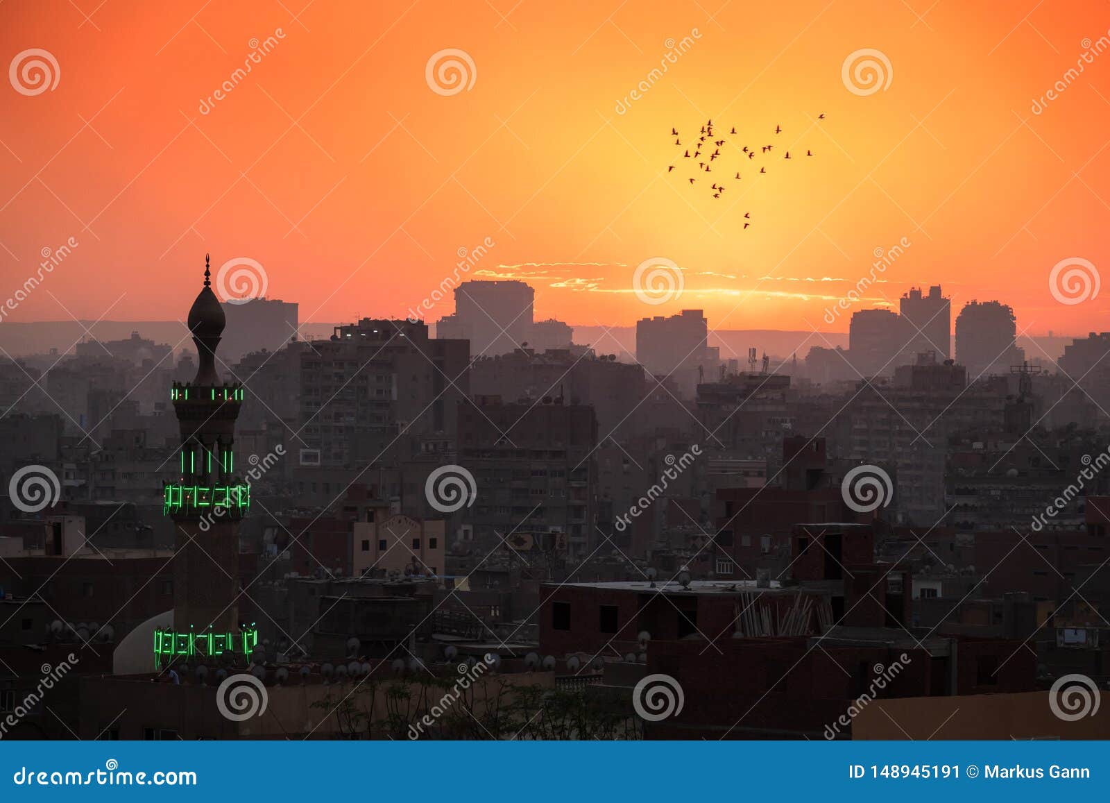 Sunset Scenery at Cairo Egypt Stock Image Image of space, skyline