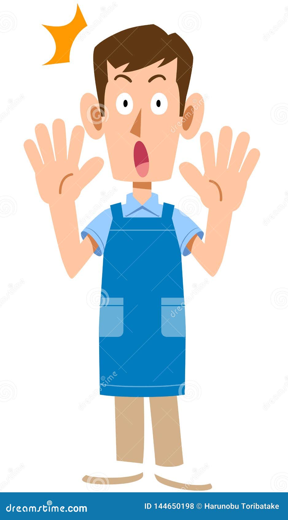 Download Surprised Man With An Apron Stock Vector - Illustration of ...
