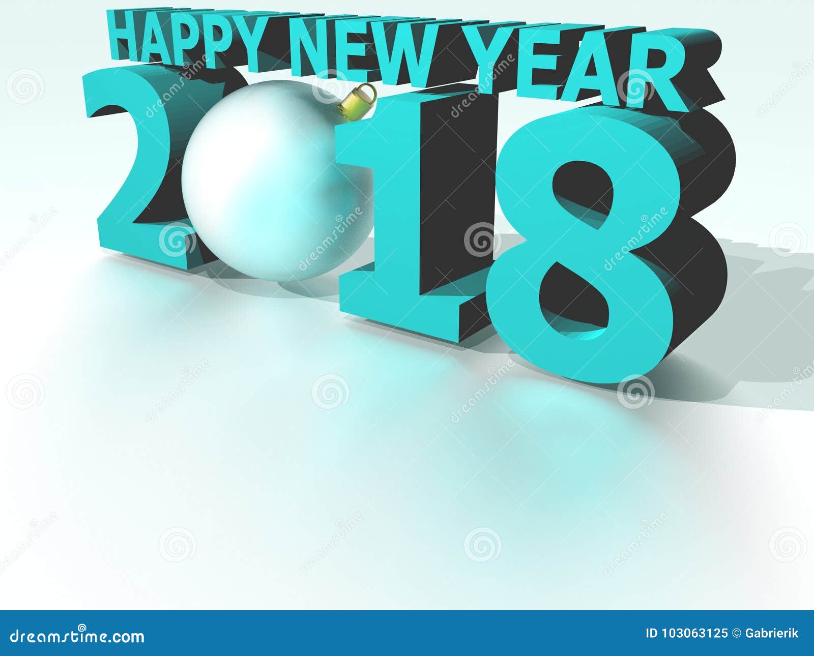 Download Happy New Year 2018 Christmas Ball Cyan Stock Illustration Illustration of party year