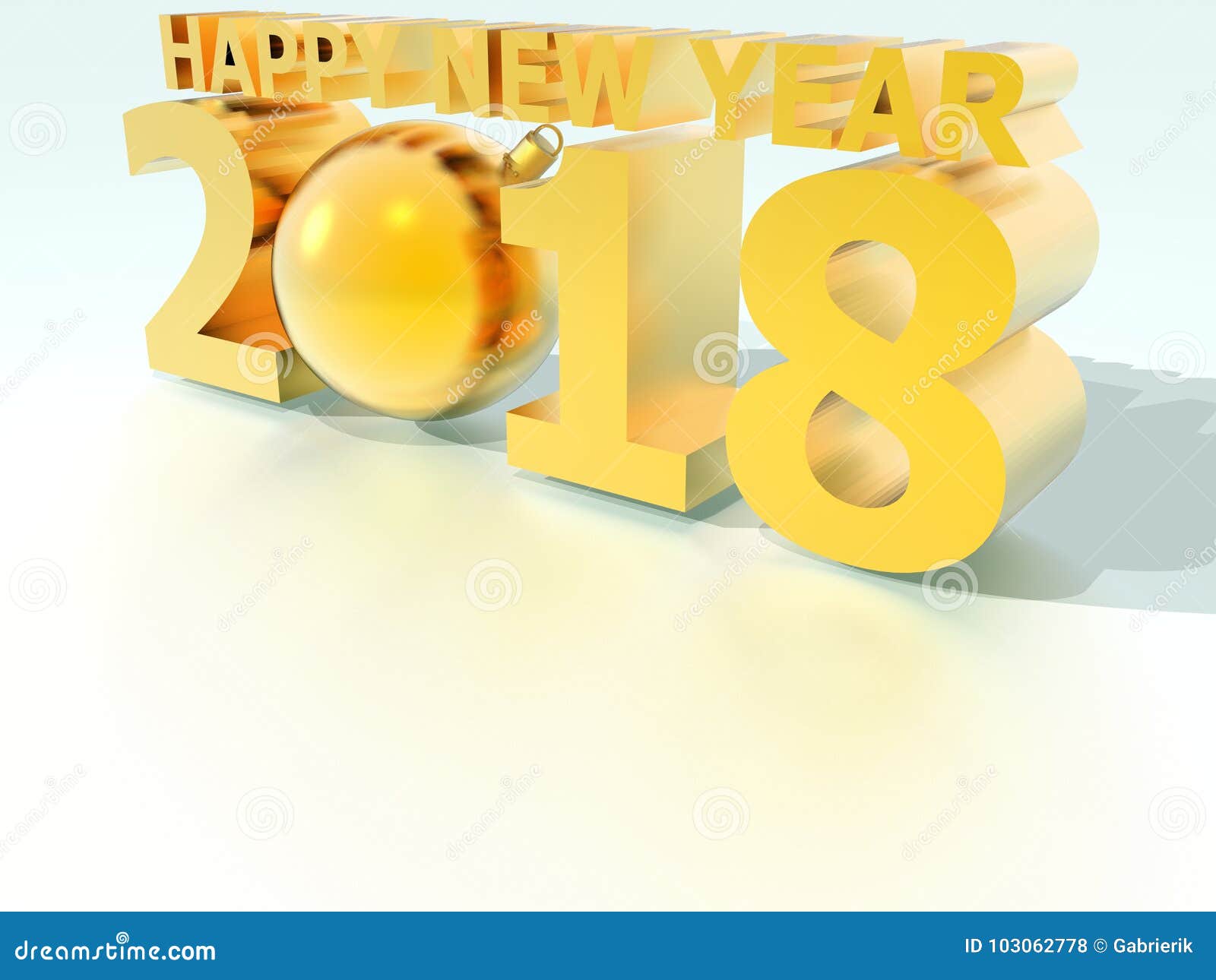 Download Happy New Year 2018 Christmas Ball Yellow Stock Illustration Illustration of reflection flash