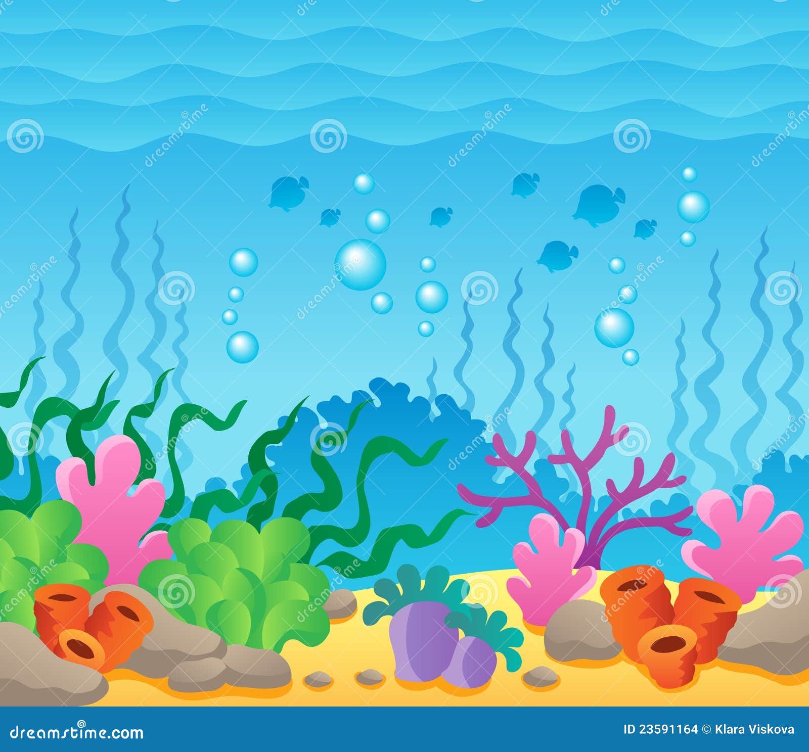 Image with Undersea Theme 1 Stock Vector - Illustration of nature,  stylized: 23591164